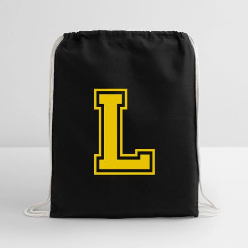 Letter L – Capital Athletic Alphabet Monogram - Cotton Drawstring Bag