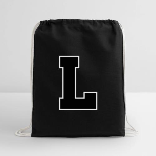 Varsity Letter L Athletic Monogram - Cotton Drawstring Bag