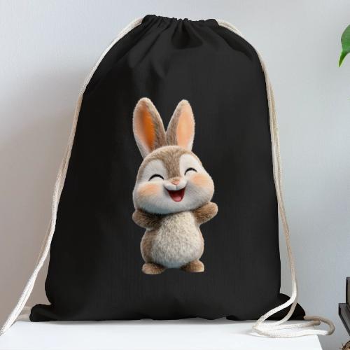 Joyful Baby Rabbit - Cotton Drawstring Bag