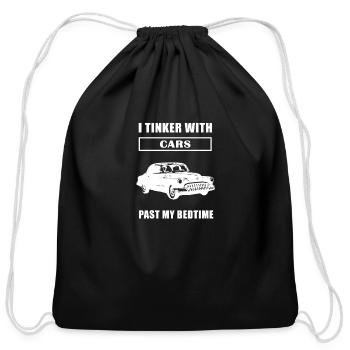 Funny Car Lover Auto Mechanic - I Tinker With Cars - Cotton Drawstring Bag - black - Front