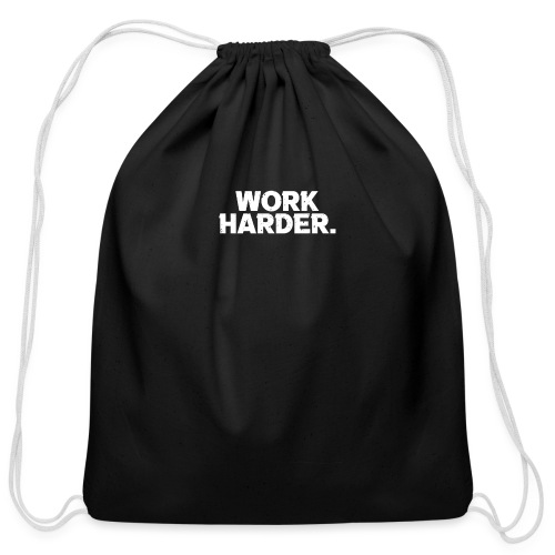 Work Harder distressed logo - Cotton Drawstring Bag