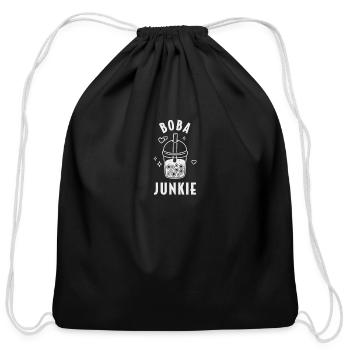 Bubble Tea Junkie, Bubble Tea Lover - Cotton Drawstring Bag - black - Front
