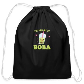 Bubble Tea Junkie, Bubble Tea Lover - Cotton Drawstring Bag - black - Front