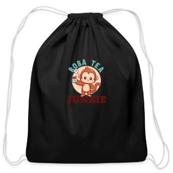 Bubble Tea Junkie, Bubble Tea Lover - Cotton Drawstring Bag - black - Front