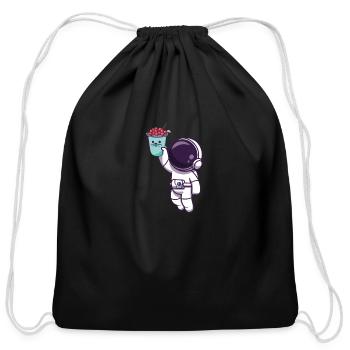 Bubble Tea Junkie, Bubble Tea Lover - Cotton Drawstring Bag - black - Front