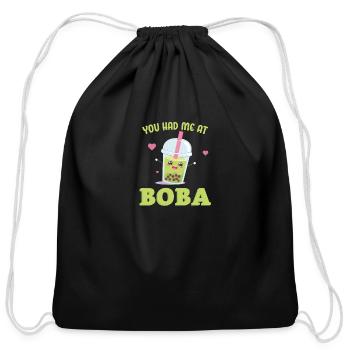 Bubble Tea Junkie, Bubble Tea Lover - Cotton Drawstring Bag - black - Front