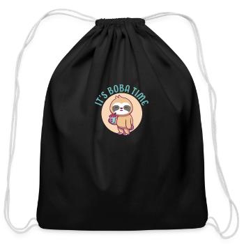 Bubble Tea Junkie, Bubble Tea Lover - Cotton Drawstring Bag - black - Front