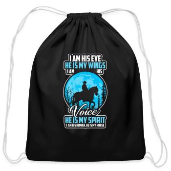 Horseback riding equestrian sport friends - Cotton Drawstring Bag - black - Front