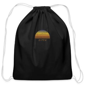 Retro Aspen Colorado Sunset Vacation Souvenir - Cotton Drawstring Bag - black - Front