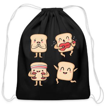 Bread Baker Dough Bake Bread - Cotton Drawstring Bag - black - Front