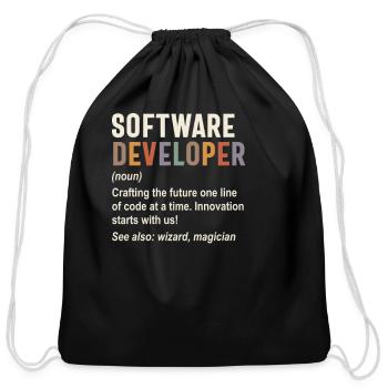 Software Developer - Crafting the Future with Code - Cotton Drawstring Bag - black - Front
