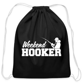 weekend hooker - Cotton Drawstring Bag - black - Front