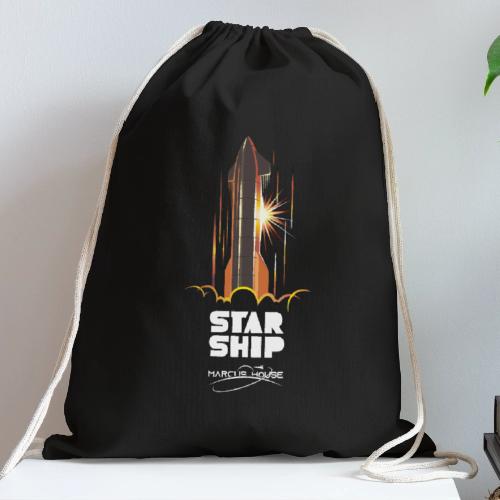 Star Ship Mars - Dark - With Logo - Cotton Drawstring Bag