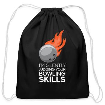 Bowling Skills - Cotton Drawstring Bag - black - Front