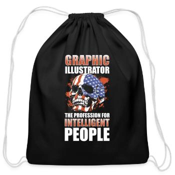Graphic Designer Design Drawing Profession - Cotton Drawstring Bag - black - Front