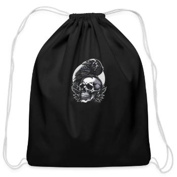 Mystic Raven's Gaze - Cotton Drawstring Bag - black - Front