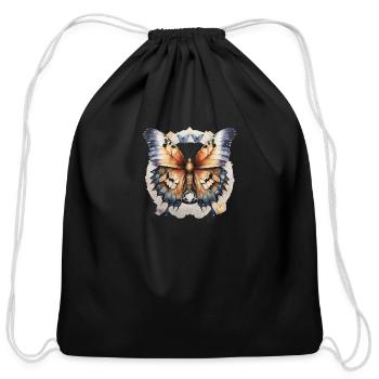 Fantastic beast half butterfly half eagle - Cotton Drawstring Bag - black - Front