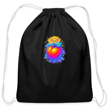 Neon peach divine - Cotton Drawstring Bag - black - Front