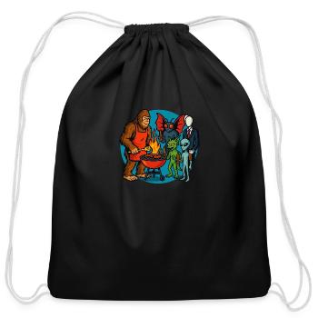 Cryptid Cookout - Cotton Drawstring Bag - black - Front