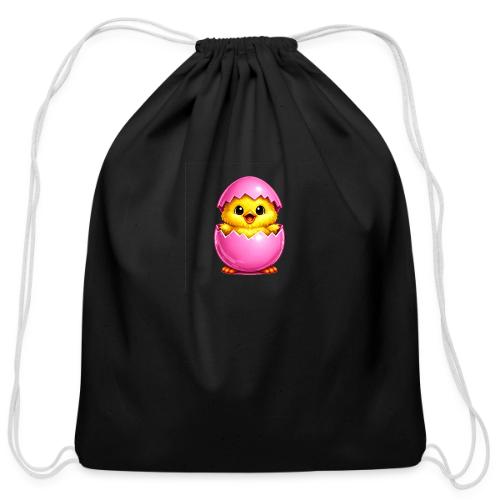 Easter Chick Pink - Cotton Drawstring Bag