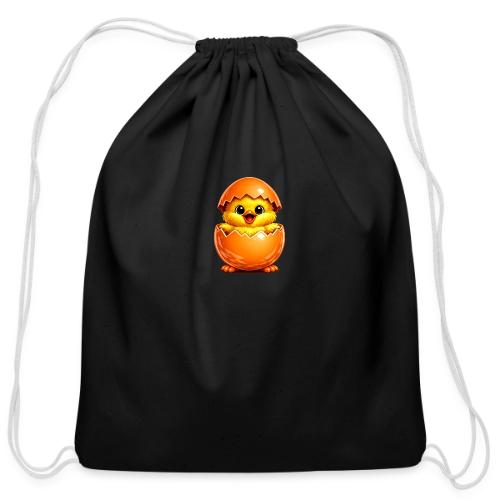 Easter Chick Orange - Cotton Drawstring Bag