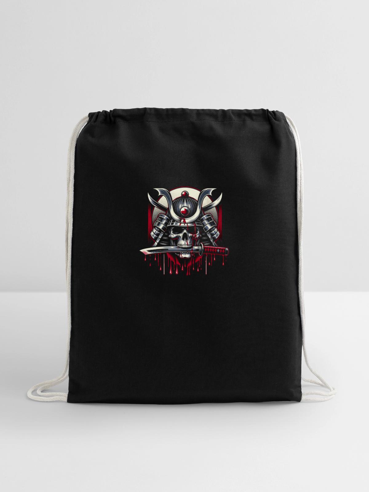Samurai's Last Stand - Cotton Drawstring Bag - black - Front