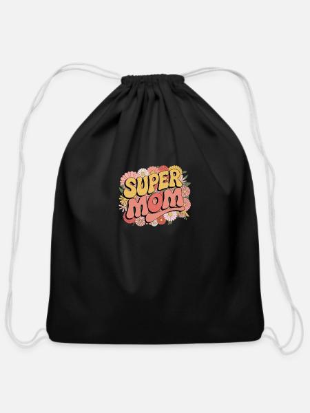 Super Mum – Fun & Bold Design for Gifts and Appare - Cotton Drawstring Bag - black