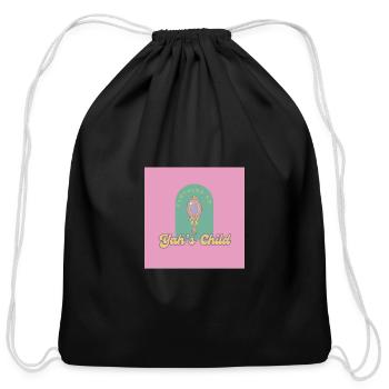Yah's Child Vintage Mirror Design - Cotton Drawstring Bag - black - Front