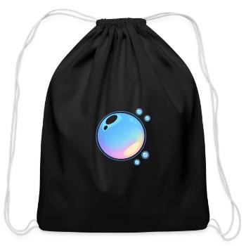 Iridescent Bubble Art Design - Cotton Drawstring Bag - black - Front