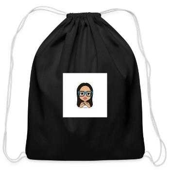 Bold Glasses Geek Avatar - Cotton Drawstring Bag - black - Front