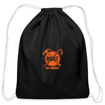 Built Not Bought Blue Collar Gift - Cotton Drawstring Bag - black - Front