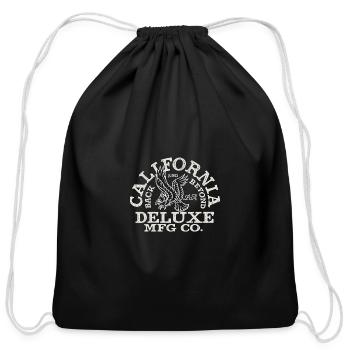 Distressed Eagle Deluxe Logo - Cotton Drawstring Bag - black - Front