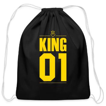 YELLOW KING AND QUEEN 01 - Cotton Drawstring Bag - black - Front