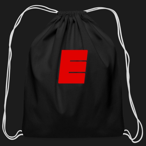 Red E Design on Black/Grey - Cotton Drawstring Bag