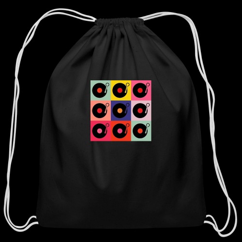 Records in the Fashion of Warhol - Cotton Drawstring Bag