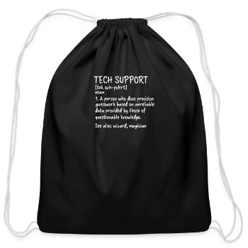 Tech Support Definition - Cotton Drawstring Bag - black - Front