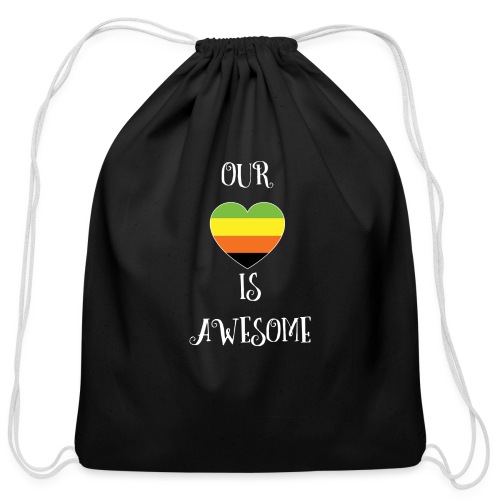 Aromantic Love Is Awesome - Cotton Drawstring Bag