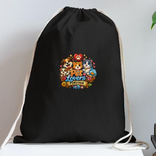 Pet Lover Forever Cute Cats & Dogs - Cotton Drawstring Bag