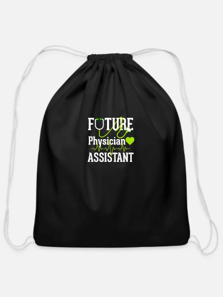 Student Physician Assistant Healthcare PA Job Gift - Cotton Drawstring Bag - black