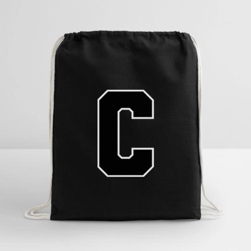 Varsity Letter C Collegiate Monogram - Cotton Drawstring Bag