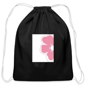Process Flower Pink Bloom Typography - Cotton Drawstring Bag - black - Front
