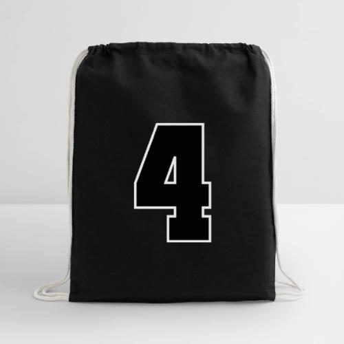 Varsity Number 4 College Style - Cotton Drawstring Bag
