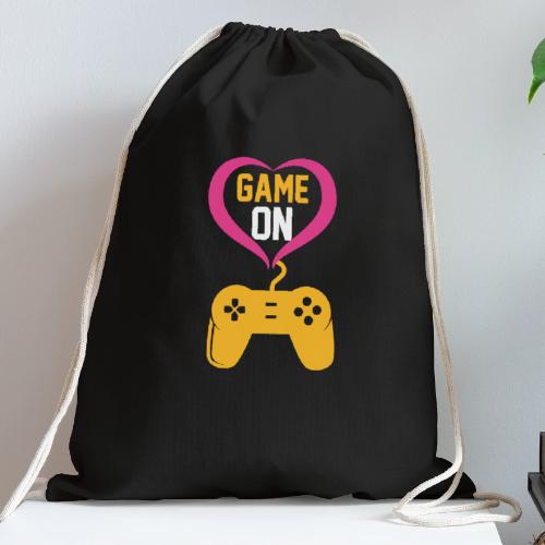 Game On! Pink Heart Controller - Cotton Drawstring Bag