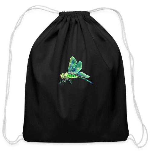 green dragonfly - Cotton Drawstring Bag