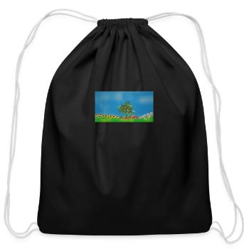 flowers Garden - Cotton Drawstring Bag - black - Front