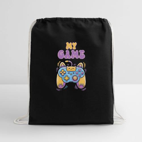 Kawaii Cat Controller - Cotton Drawstring Bag