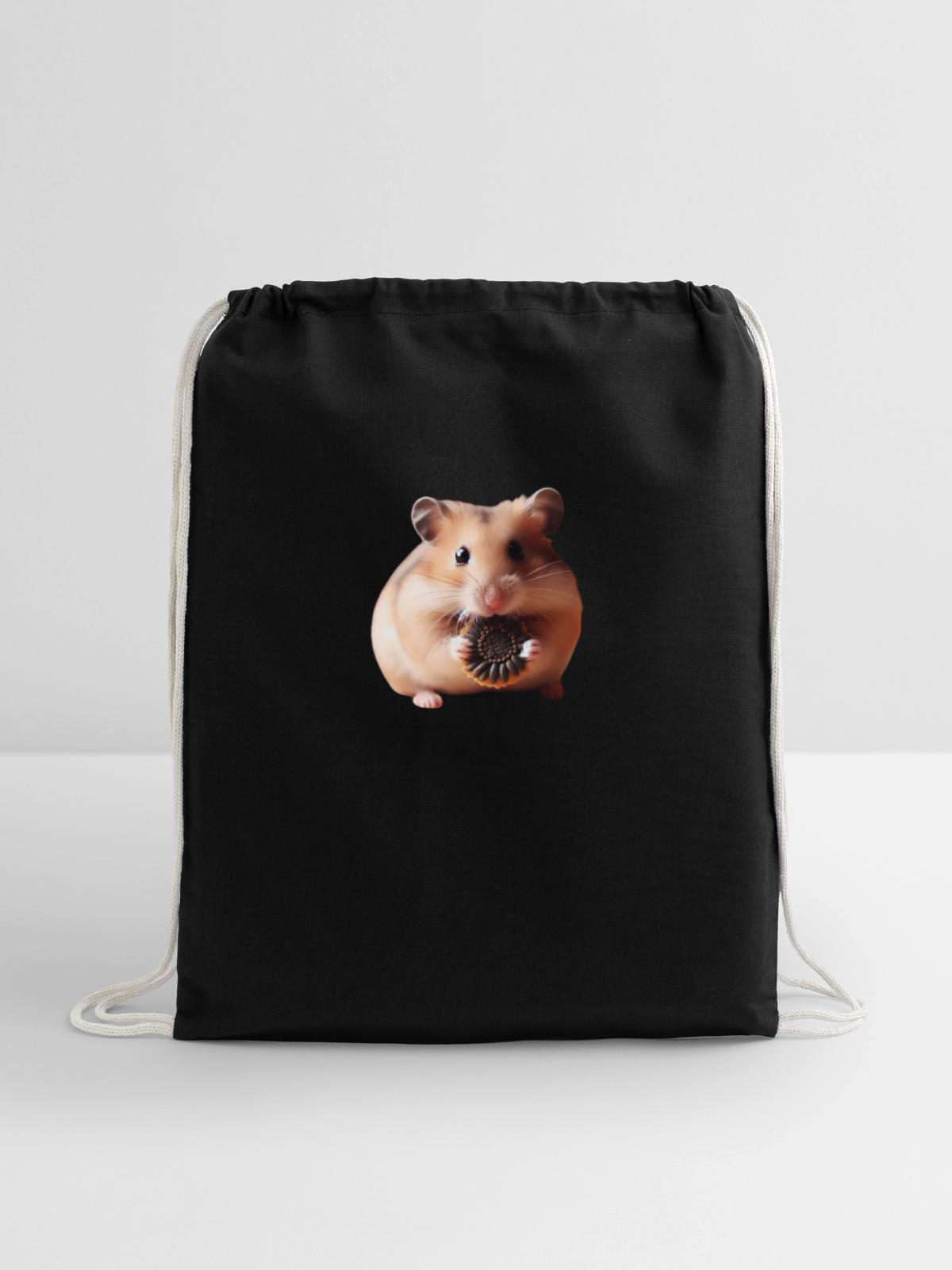 Seeds & Hamsters - Cotton Drawstring Bag - black - Front