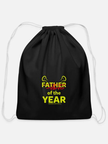 Shrek Design With Quote Father Of The Year Funny - Cotton Drawstring Bag - black