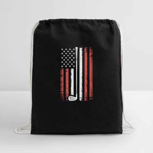 Patriotic Golf T-Shirt | American Flag Golf - Cotton Drawstring Bag