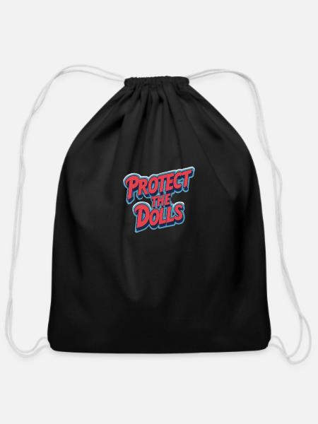 Protect the Dolls - Cotton Drawstring Bag - black
